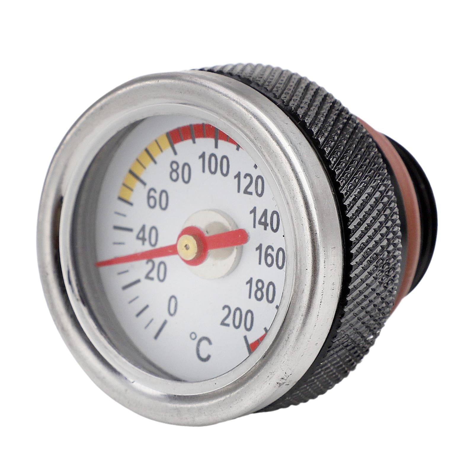 Magideal - Medidor De Temperatura Del Motor Medidor De Aceite De Motocicleta Para Barcos Coches Marinos Auto Camión Lente Transparente M20x1.5 0 A 200 Degreec Medidor Negro