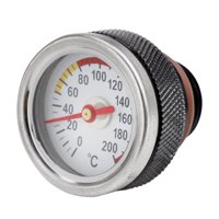 Magideal - Medidor De Temperatura Del Motor Medidor De Aceite De Motocicleta Para Barcos Coches Marinos Auto Camión Lente Transparente M20X1.5 0 A 200 Degreec Medidor Negro