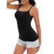 thumbnail image 4 of REFINED ATTIRE Camiseta sin mangas para mujer Regreso a clases Tirantes ajustables Control de abdomen Sin rastro Camisolas S Negro, 4 of 6