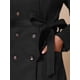thumbnail image 5 of INSPIRE CHIC Abrigo de Trinchera de Imitación de Gamuza para Mujeres con Solapa Muescada, Doble Botonadura, Cinturón, Mangas Largas, Talla M, Negro, 5 of 6