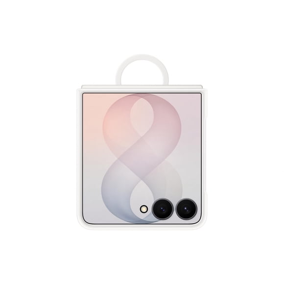 Funda de silicona para Samsung Galaxy Z Flip8 con anillo y imanes – color crema