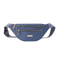 Magideal - Riñonera Para Mujer, Riñonera, Cinturón Ajustable, Bolsillos Con Cremallera, Riñonera, Riñonera, Viaje, Ciclismo, Deportes , Azul 30Cmx14Cmx7Cm