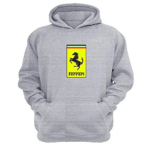 Genérico - Polerón Canguro Ferrari Gris Claro Talla M Unisex