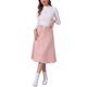 thumbnail image 2 of INSPIRE CHIC Falda Midi Línea A con Bolsillos de Imitación de Gamuza Elástica para Mujer con Cinturón S Rosa, 2 of 6