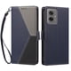 thumbnail image 3 of Cartera Plegable para Motorola Moto G55, PU Tricolor con Ranuras, Azul Oscuro, 3 of 6