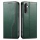 thumbnail image 1 of Funda tipo cartera para Samsung Galaxy A37 de piel con cierre magnético, ranuras para tarjetas y correa para la muñeca Verde, 1 of 6