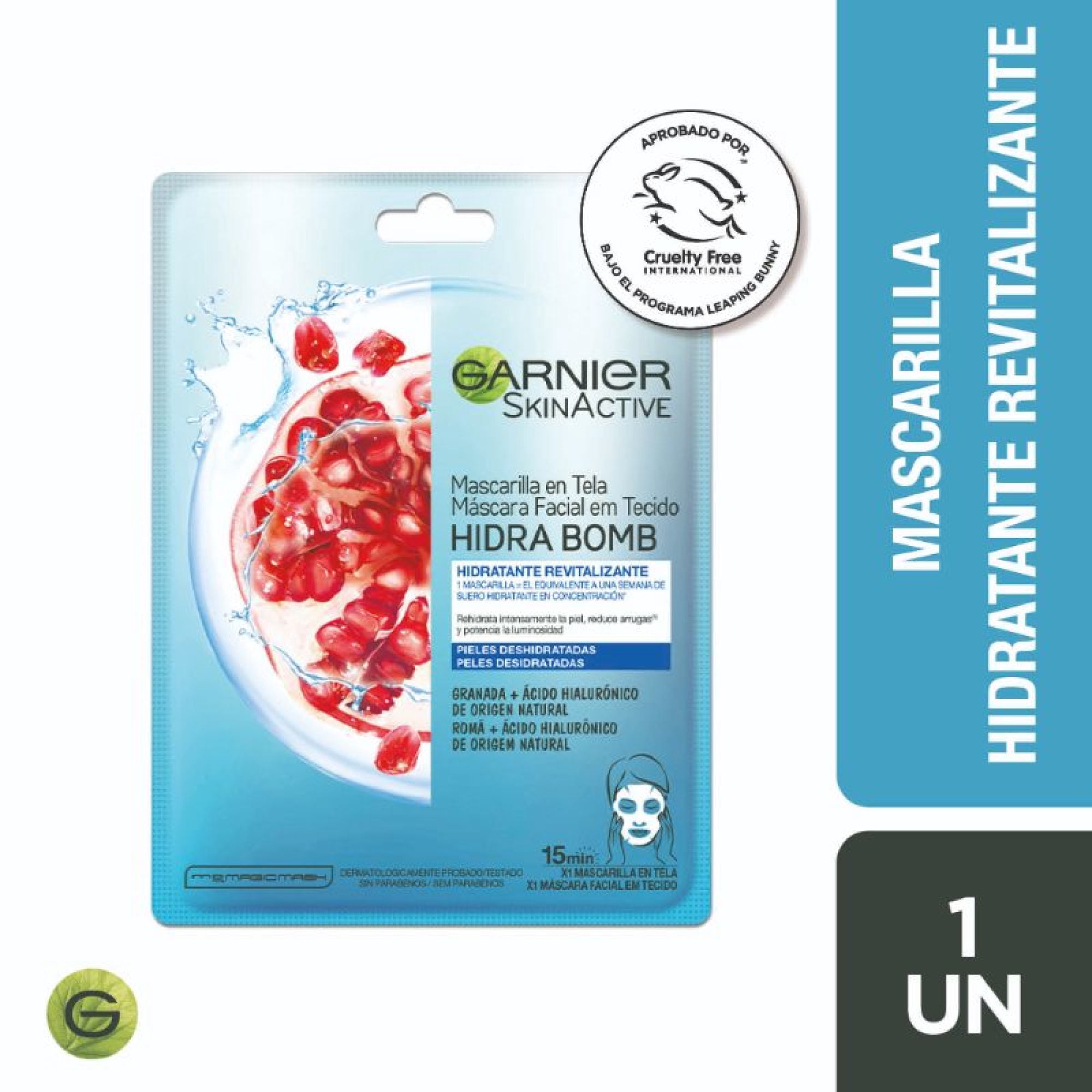 Mascarilla Facial Garnier Hidratante Revitalizante Granada