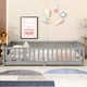 thumbnail image 3 of Twin Size Floor Bed with Fence and Door,Rubber Wood Floor Bed with Safety Guardrails,Grey, 3 of 3