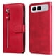 thumbnail image 4 of Funda tipo cartera para Infinix Smart10 Plus con bolsillo con cremallera y ranuras para tarjetas – Función de soporte Rojo, 4 of 5
