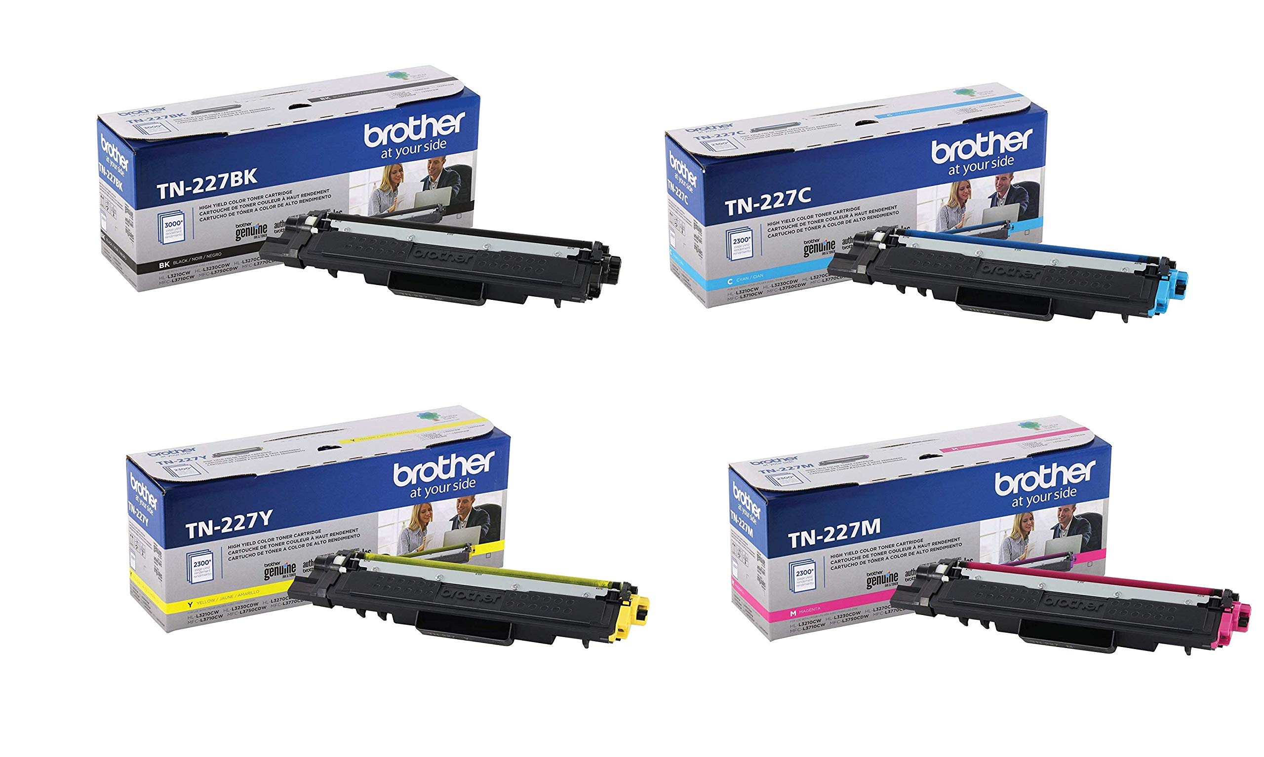 Set De Tóner Brother Tn227 High Yield Color (Bk/C/M/Y) X4