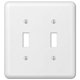 thumbnail image 1 of Placa de pared Amerelle 935TTW 2 interruptores acero blanco 12 cm, 1 of 4