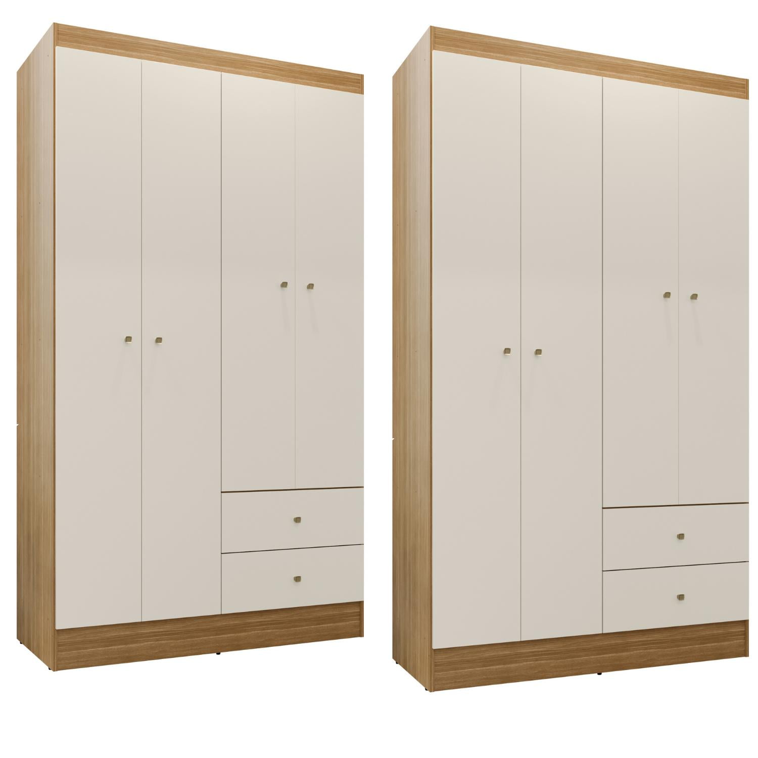 Movelaria - Combo 2 Closet Versa 4 Puertas Off White K42x2 Blanco
