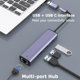 thumbnail image 5 of Hub USB‑C IVSHOWCO 4‑en‑1 con Ethernet y 3 puertos USB 3.0, 5 of 7