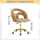 thumbnail image 5 of Silla de vanidad trasera de burbuja de terciopelo, silla de maquillaje giratoria de 360 ° de altura ajustable con base de metal de oro y ruedas rodantes silenciosas, 5 of 5