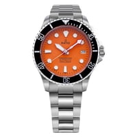 Reloj Ratio Freediver Zafiro Acero Inoxidable Esfera Naranja Automático Rtf045 200M Para Hombre