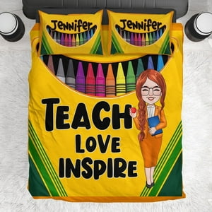 Milsleep - Teach Love Inspire - Juego De Cama Personalizado Para Profesores