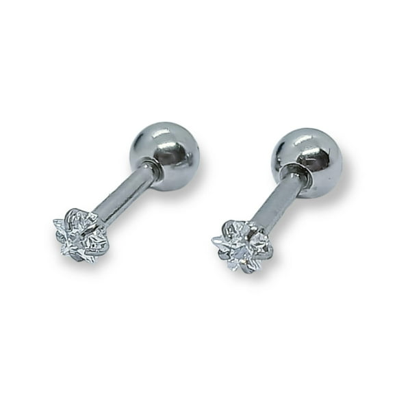 Aros Puntos Luz Zirconio 3mm Blanco Estrella