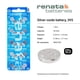thumbnail image 2 of Batería de reloj Renata 395/SR927SW 1,5 V, paquete de 3 unidades, fabricada en Suiza, 2 of 8
