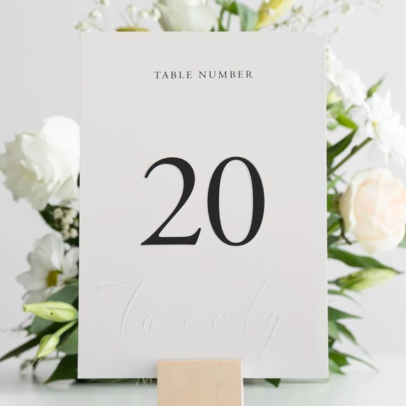Números de mesa SIKO 1-20 con cabecera, tarjeta de mesa para recepción de boda