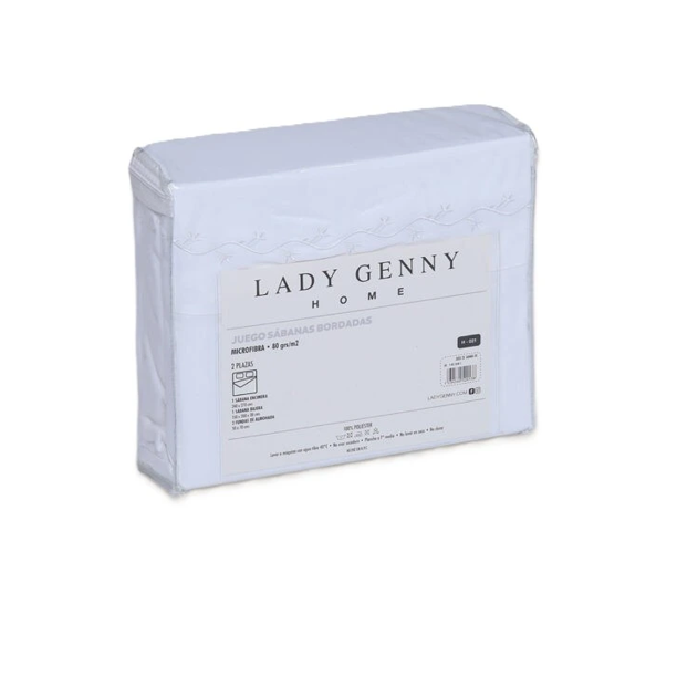 Juego De Sabanas Lady Genny Home H-021 Bordadas Microfibra