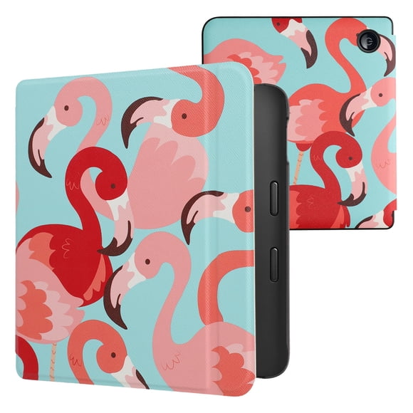 Funda kwmobile compatible con el lector electrónico Kobo Libra 2 Flamingos