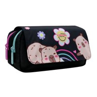 Estuche Infantil Niña Eraser Capibaras Negro Head