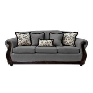 América Decora - Sofá Con Resorte Estructural Grand Santi Chenille 4 Personas Gris