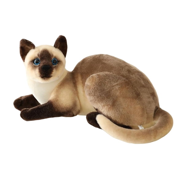 Encantador Animal De Peluche Cómodo Adornos Para El Hogar Gato De Peluche De Juguete Para Adultos 40cm Gato Siamés