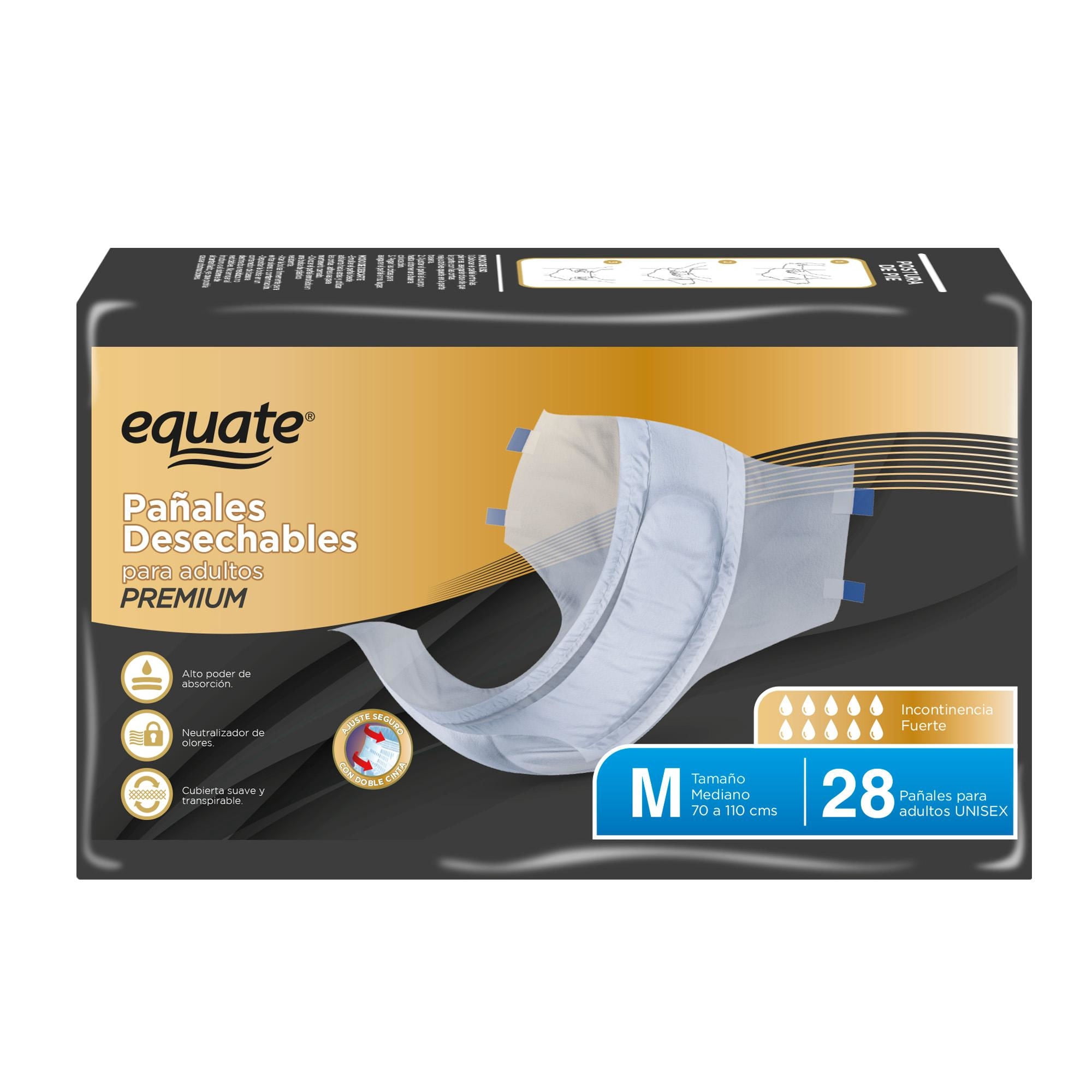 Pañales De Adulto Premium Talla M Un Equate