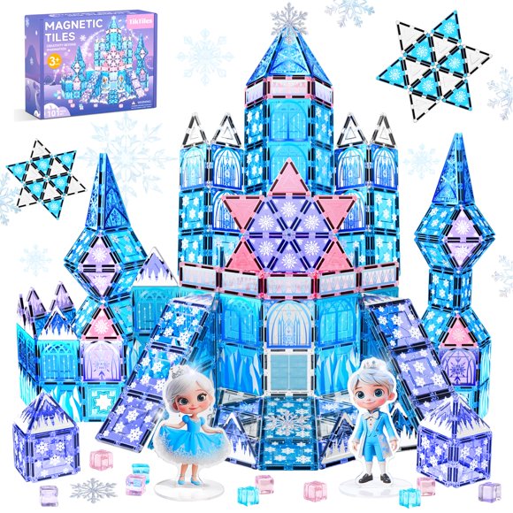 TikTiles 101 piezas - Set de Castillo de Princesa de Nieve magnético
