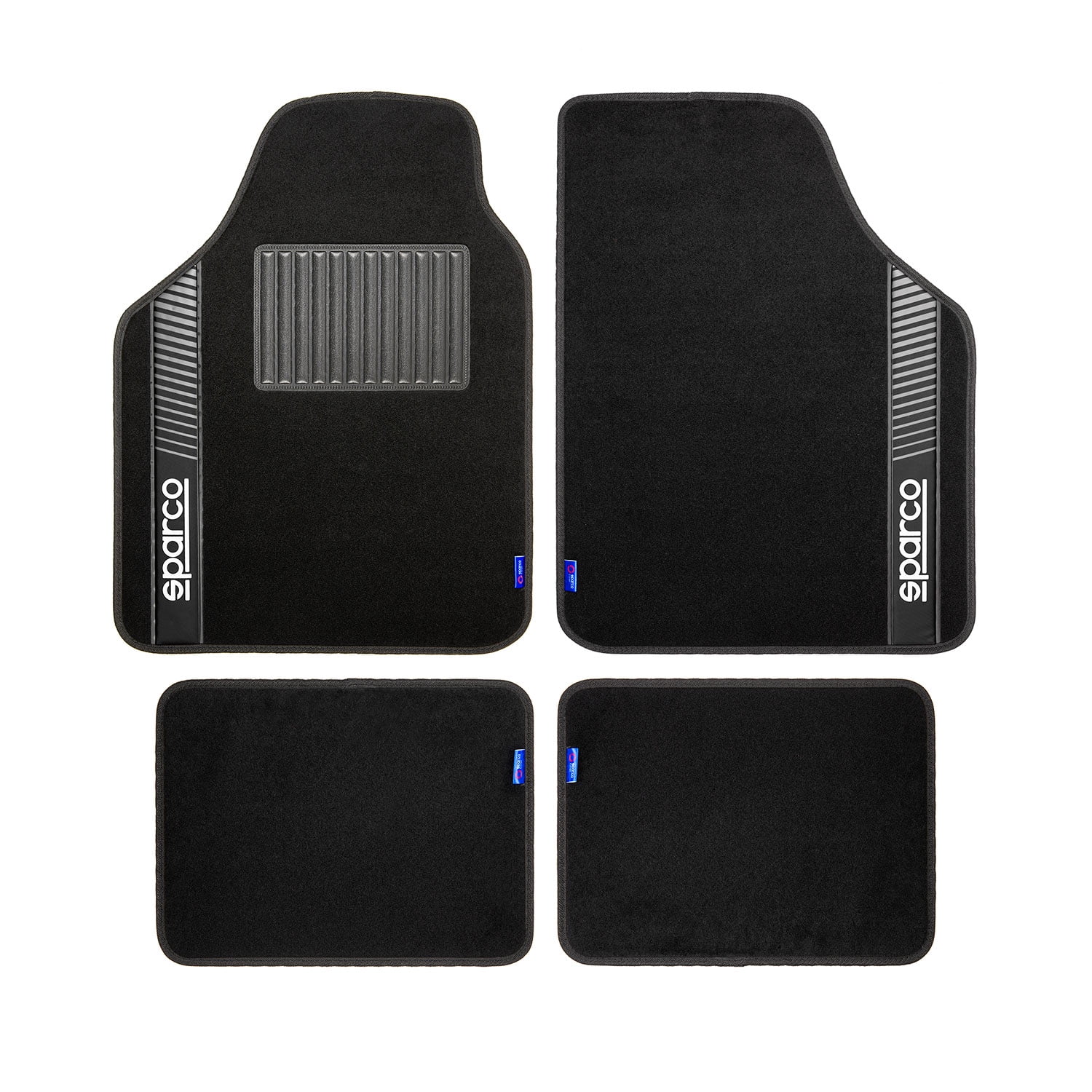 Sparco - Piso Alfombra Auto Set Negro/gris 4 Piezas