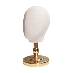 Ioensy - Soporte De Exhibición Para Peluca Y Sombrero, Soporte Para Cabeza De Estilista Principiante, Color Dorado