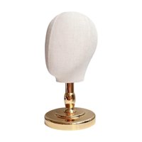 Ioensy - Soporte De Exhibición Para Peluca Y Sombrero, Soporte Para Cabeza De Estilista Principiante, Color Dorado