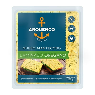 Queso Mantecoso Orégano Laminado 250 G Arquenco