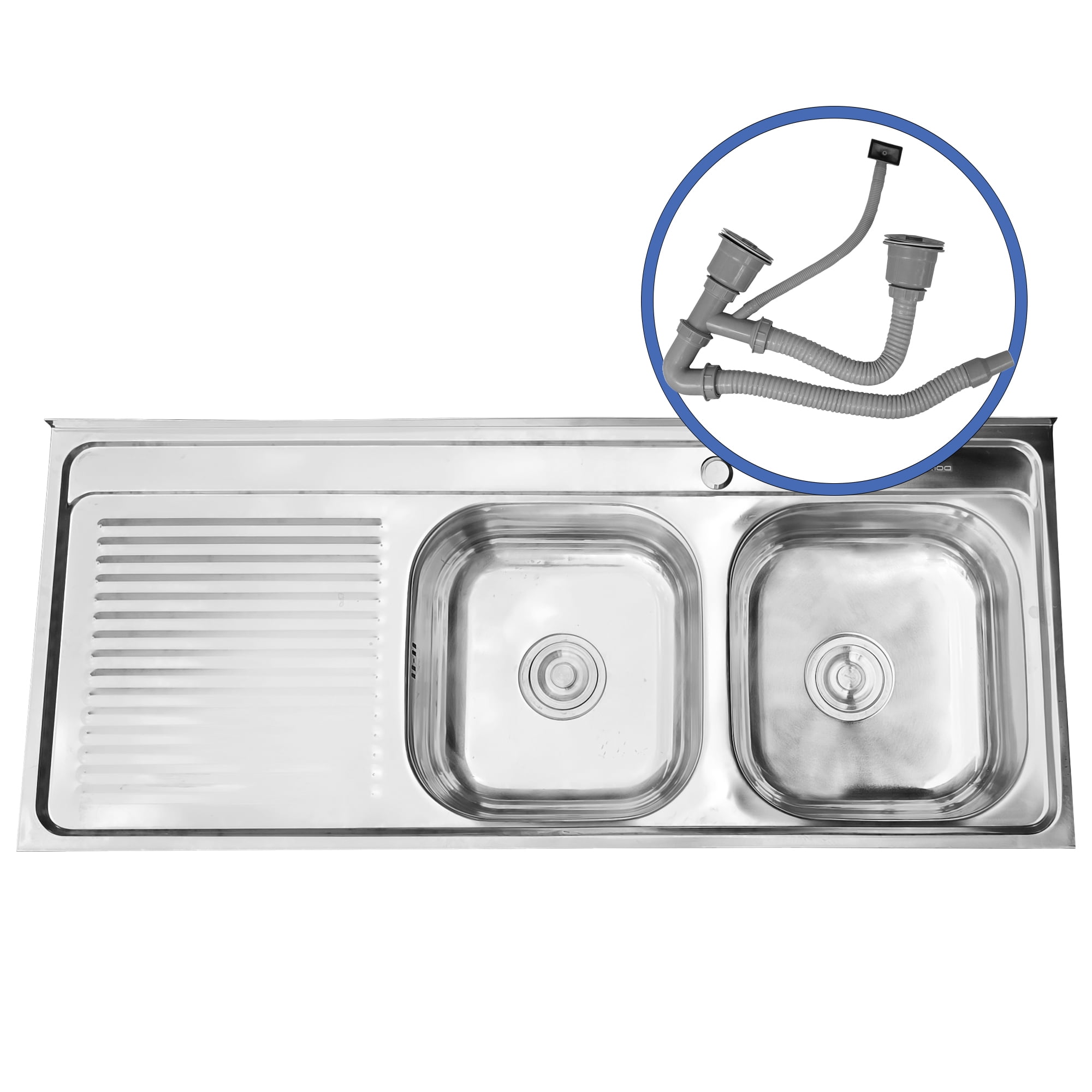 Domsa - Cubierta Lavaplatos Sobreponer Doble Secador Izquierdo 120x50 Cm