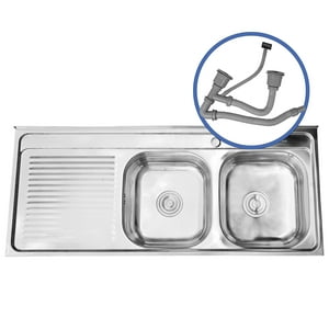 Domsa - Cubierta Lavaplatos Sobreponer Doble Secador Izquierdo 120X50 Cm