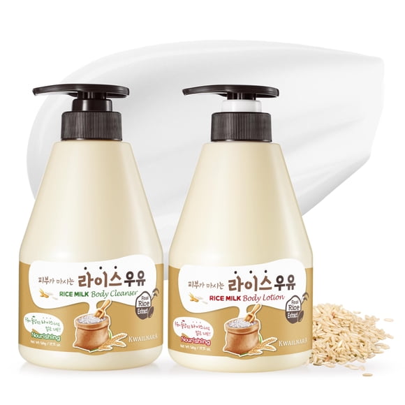 Set De Gel De Baño Y Loción Corporal Rice Milk De 580 Ml