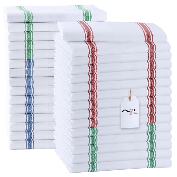 Paños de Cocina Avalon Kitchen 38x64 cm (30 unidades) Rayas Multicolores
