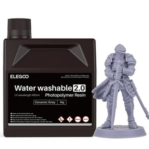 Impresora 3D De Resina Elegoo Mejorada, Lavable Con Agua 2.0 Gris, 2 Litros