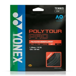 Cuerda De Tenis Yonex Poly Tour Pro 16L/1.30Mm Negra 12 Mts.