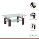 thumbnail image 3 of Mesa de centro para living rectangular de vidrio y madera oscura, 3 of 4