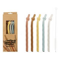 Genérico - Set 10 Bombillas Pajitas Silicona Reutilizables Bebes Lau