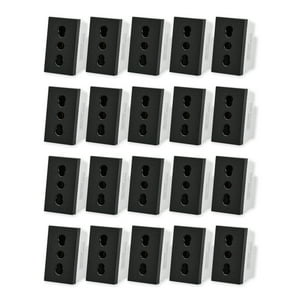 Want - Pack 20 Módulo Tomacorriente Metálico 16A - Negro