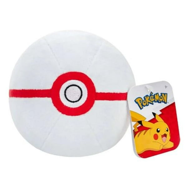 Peluche Pokémon Pokeball de 4 pulgadas, juguete de pokeball de peluche suave con fondo pesado (bola Premier)