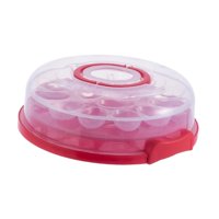 Magideal - Portador De Pasteles Con Tapa Y Asa, Contenedor De Almacenamiento Para Transporte De Pasteles, Protector De Magdalenas, Soporte Para Contenedor De Pas Rojo