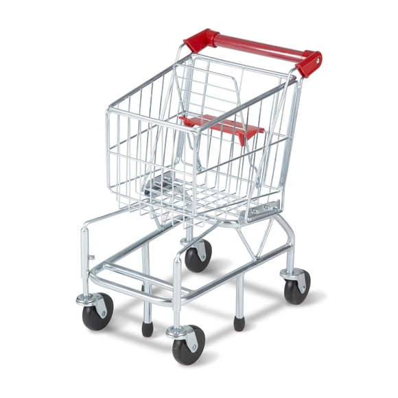 Carrito de compras de juguetes Melissa & Doug con marco de metal resistente para niños mayores de 3 años