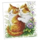 thumbnail image 1 of DIY Starter Cross Stitch Starter Pre-impreso Kissing Cats 11CT 42x44cm, 1 of 5