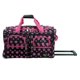 thumbnail image 1 of Bolsa de lona con ruedas Rockland, color negro y rosa, 22 pulgadas, 1 of 8