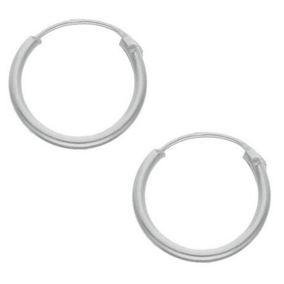 Aros Argolla de Plata Lisa 14 mm