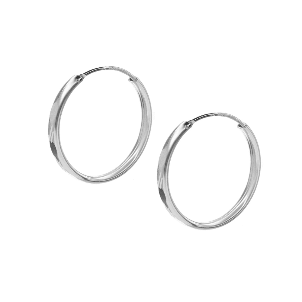 Fershop - Aros Plata Argolla Borde Ovalado 30 Mm